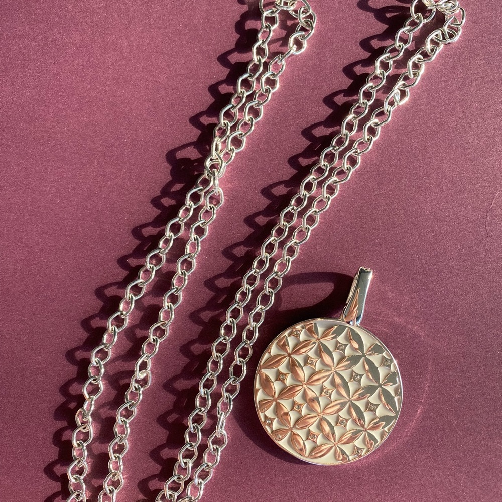 Premier Designs necklace. Reversible charm. Large size.
